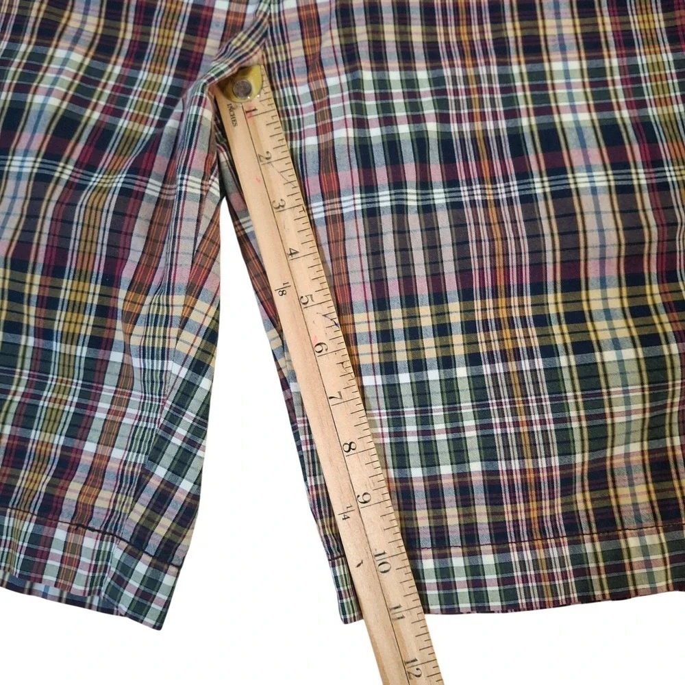 Polo Ralph Lauren Mens Plaid‎ Shorts Size 36 Multicolor Cotton Madras Flat Front